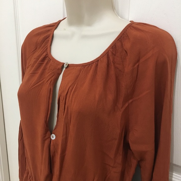 Dark Orange Long Sleeve Dress - Picture 6 of 8